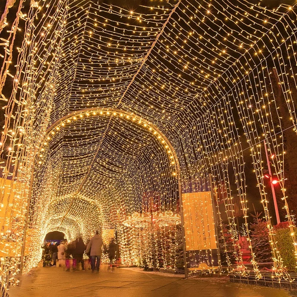 Рождественская светодиодная гирлянда для украшения улицы и свадьбы 10 м 20 8