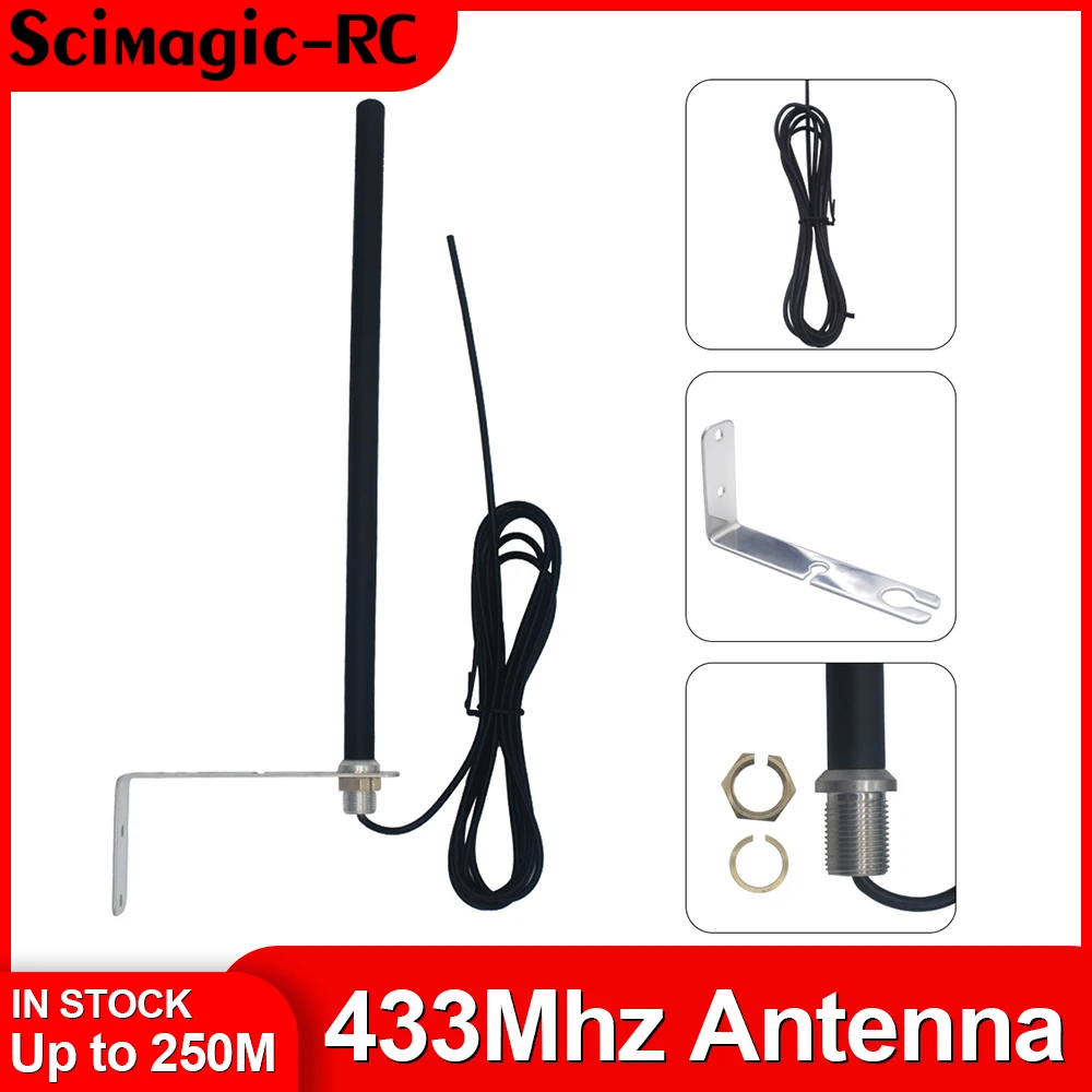 

Universal 433MHz Antenna for gate garage Radio Signal Booster Repeater Outdoor Waterproof 433.92MHz Gate Control Antenna