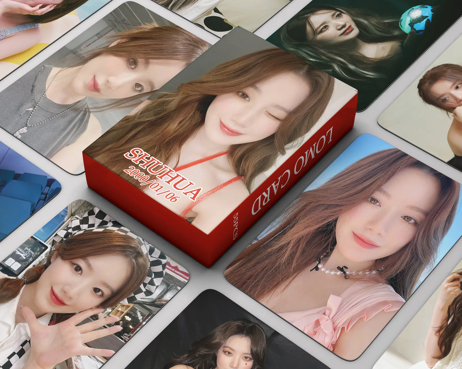 55pcs/set Kpop New SOOJIN New Photo Album AGASSY GIDLE Club Attention New Lomo Cards Jeans High Quality HD Jeans Photocards images - 6