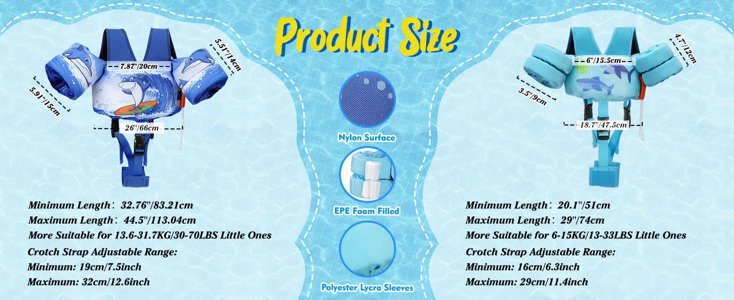 Description Picture 3 of itemBaby Arm Ring Buoyancy Vest Garment Of Floating Kids Safety Life Vest 6-32KG Cartoon Children's Swim Life Jackets Puddle Jumper