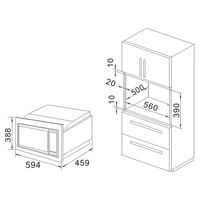 388mm Height Built-in  Knob Control with Grill with Convection 34L Stainless Steel Microwave Oven 2