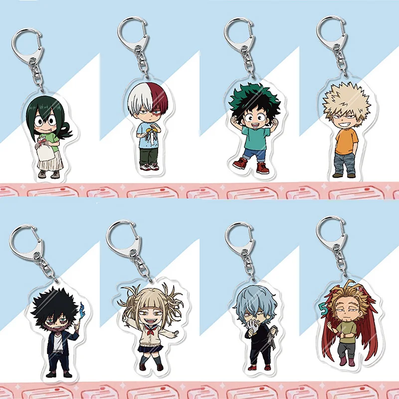 Q Version My Hero Academia Acrylic Figures Keychain Boku No Hero