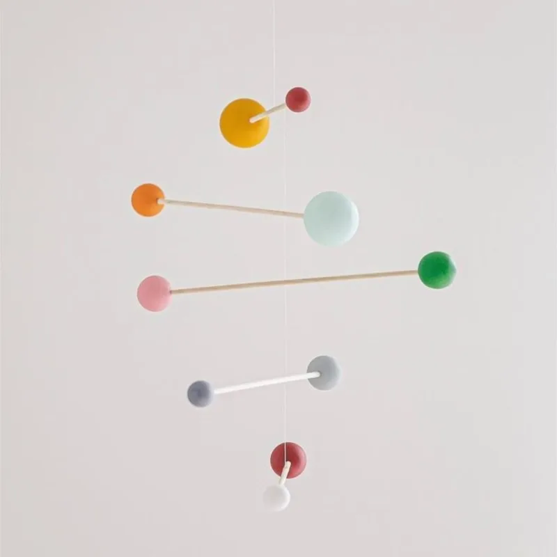 MOMO Russian Dynamic Balance Pendant Dopamine Colourful Ball Hanging Silent Wind Chime Children's Room Wooden Hanging Gift 4