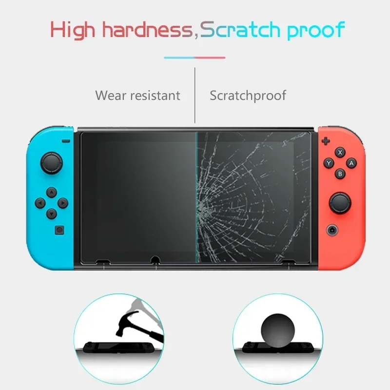 3-Pack 9H HD Tempered Glass Screen Protector for Switch OLED Model Clear Anti-Scratch