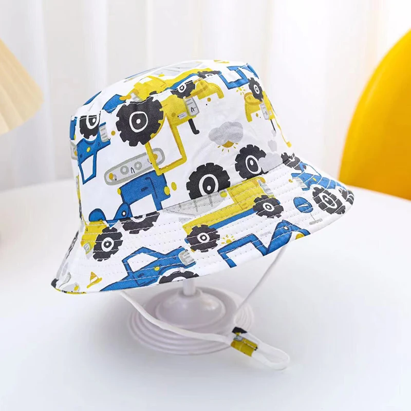 Summer Baby Hat Boy Girl Cotton UV Protection Sun Cap Children Panama Beach Kids Bucket Hat Cute Cartoon Infant Caps_voghion.com