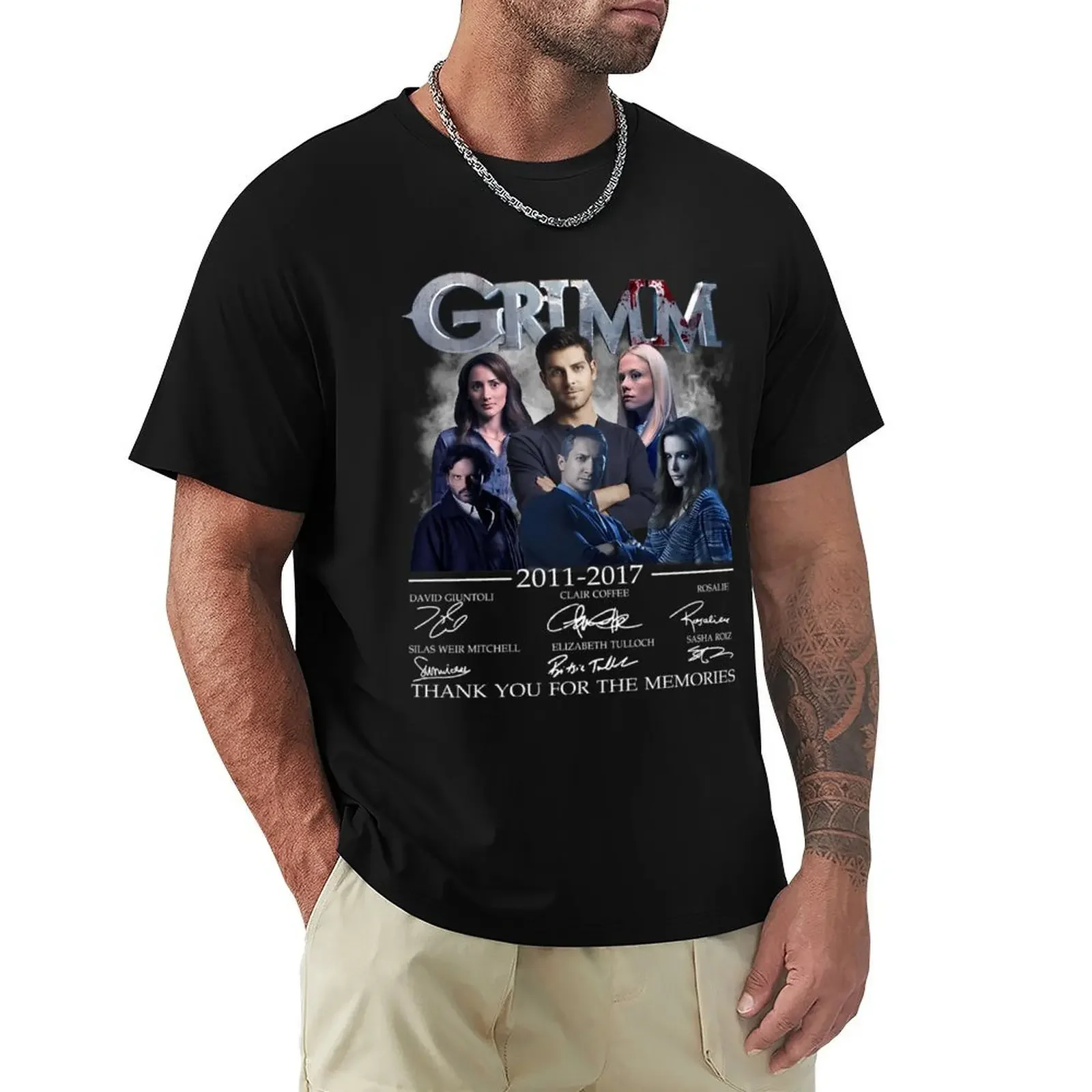 

Черная мужская и женская футболка Grimm из фильма 2011-2017, с полной надписью Дэвида нитоли бьютсе туллока, новинка, заготовки, Мужская футболка