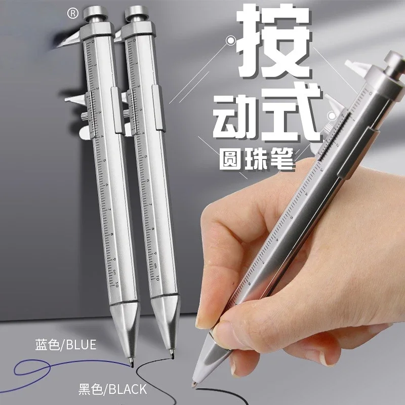 Creative Plastic Vernier Caliper Caliper Type Ballpoint Pen Student Multi-purpose Gift Measuring Ruler 0-100mm Caliper