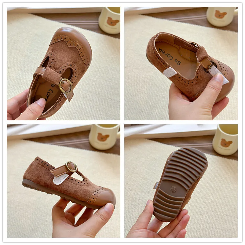 Leather Girls Ballet Flats Soft Sole Autumn Toddler Shoes