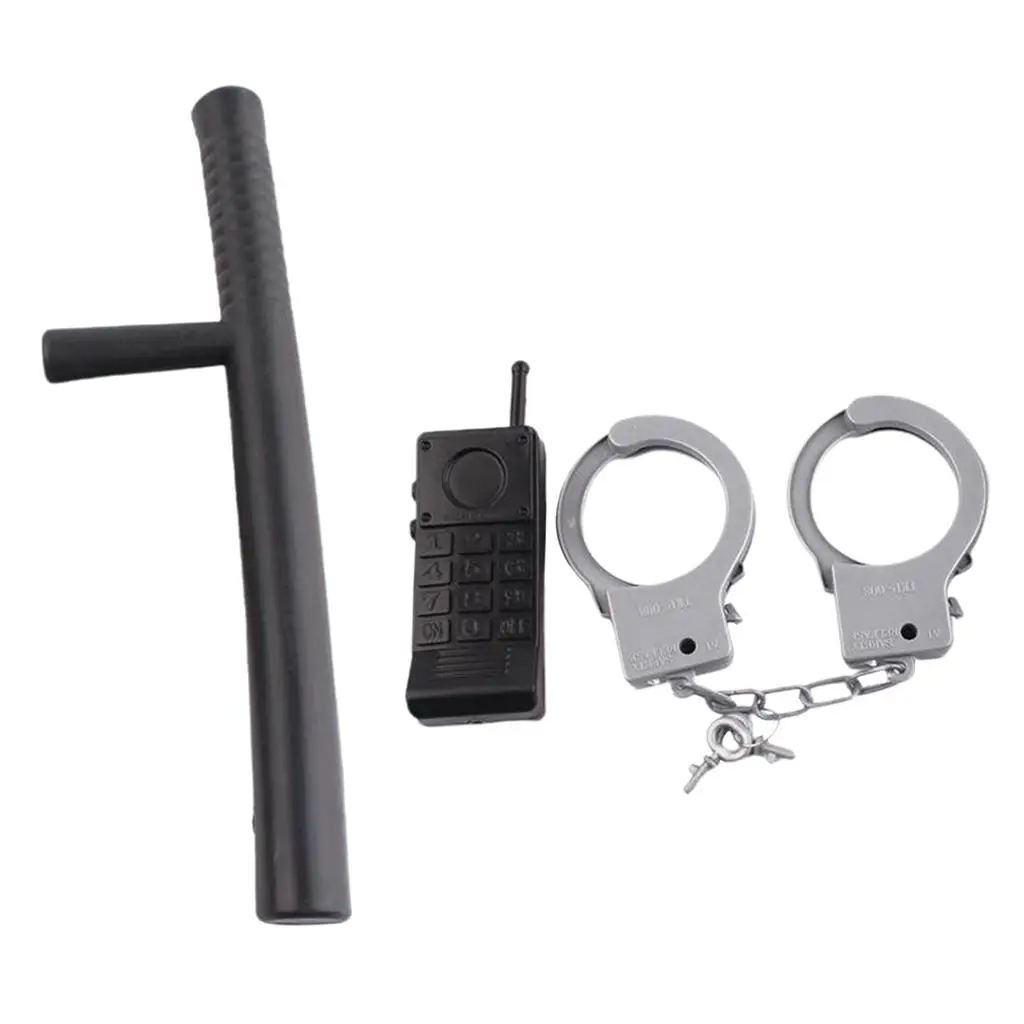 Kit de accesorios de policía de 4 piezas, juego de rol, disfraz de