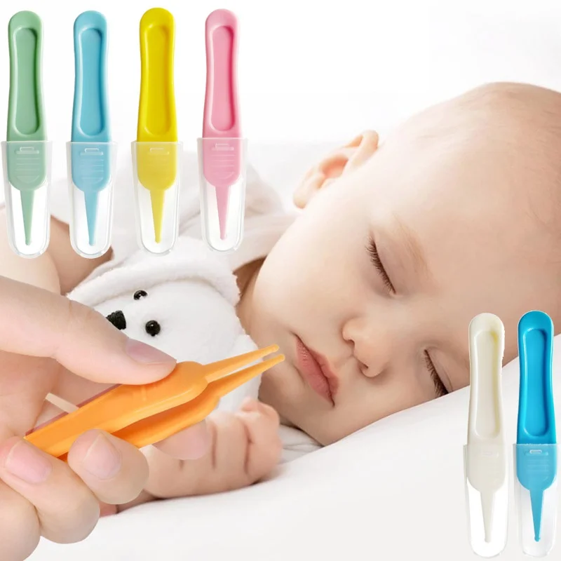 Nose Picker with Storage Box Round-Head Baby Ear Ear/Nose Navel Cleaner  Clip Tool