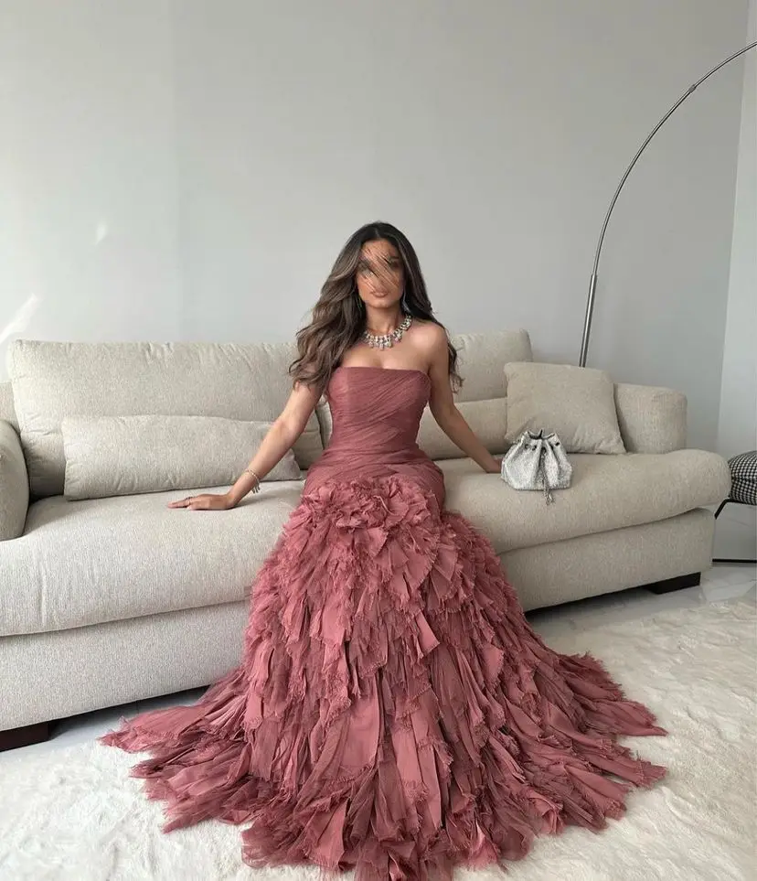 

Meetlove Luxury evening dresses 2023 Strapless Sleeveless Breast padding Wedding party dress Elegant and pretty women's dresses