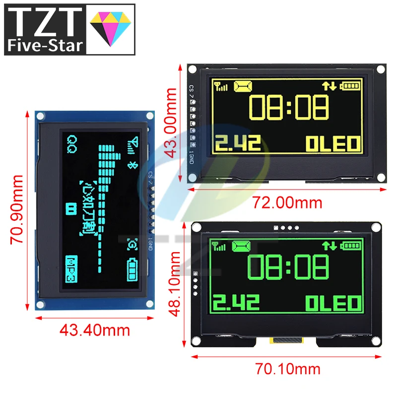 P040 WiFiスロットル 2.42インチ 128x64 OLED 仕様 Amazon.com: Teyleten Robot 2.42 inch 128x64 OLED LCD Display
