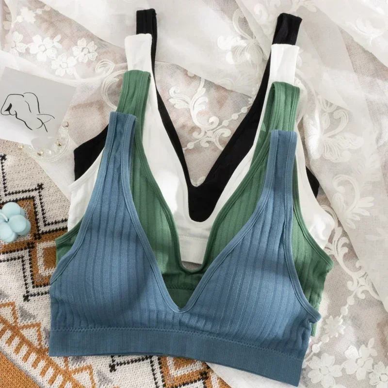 Breastfeeding Bra Pregnancy Clothes Maternity Sleep Nursing Bra Deep V Cotton Feeding Bra for Allaitement Pregnant Women 2