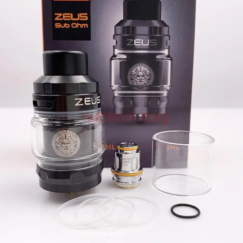 

Zeus Sub Ohm Tank 3.5ml/5ml Atomizer with Innovative Quick Change Prebuilt Coil System Mesh Z2 0.4ohm/0.2ohm Coil vs Zeus X RTA