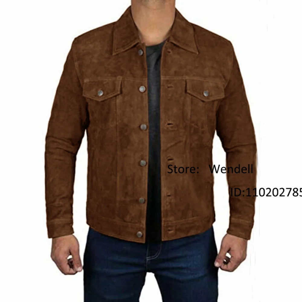 

Men's Suede Jacket Retro Punk Single Breasted Rarf Cut Men's Winds Hooded Jackets for Mens Trapstars Waterproof Motorcyclists