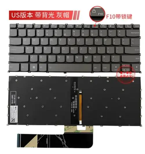 

US Grey Keyboard For LENOVO IdeaPad 3-14ADA6 3-14ALC6 3-14ITL6 with BACKLIT(F10 key is locking key)