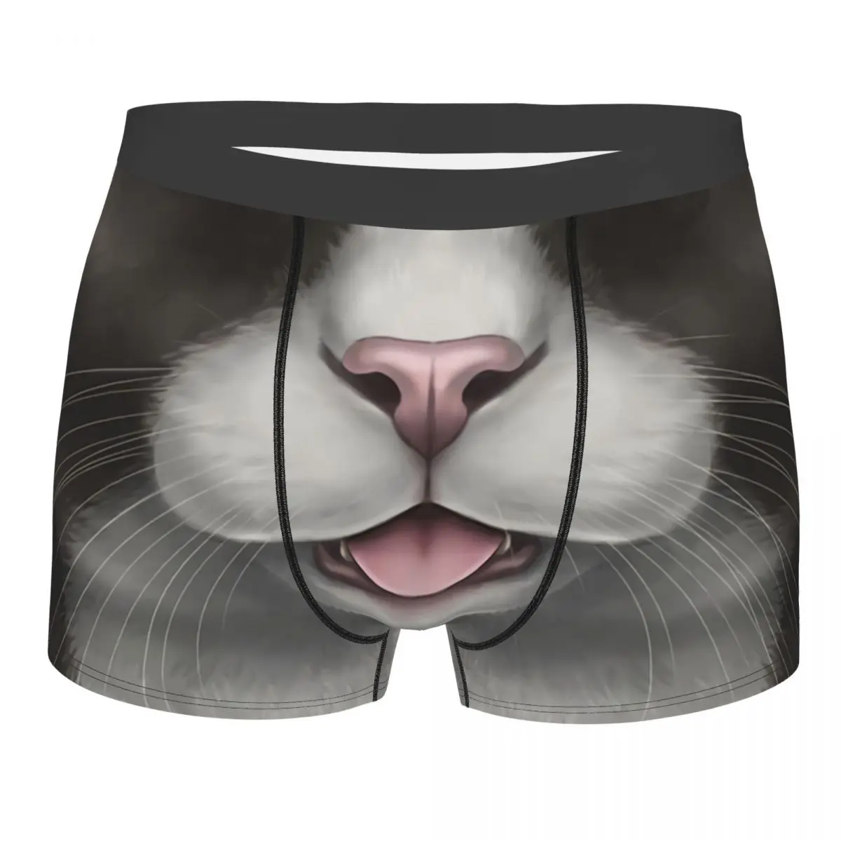 

Tuxedo Cat Blep Face Animal Mouth Meme Underpants Homme Panties Men's Underwear Sexy Shorts Boxer Briefs
