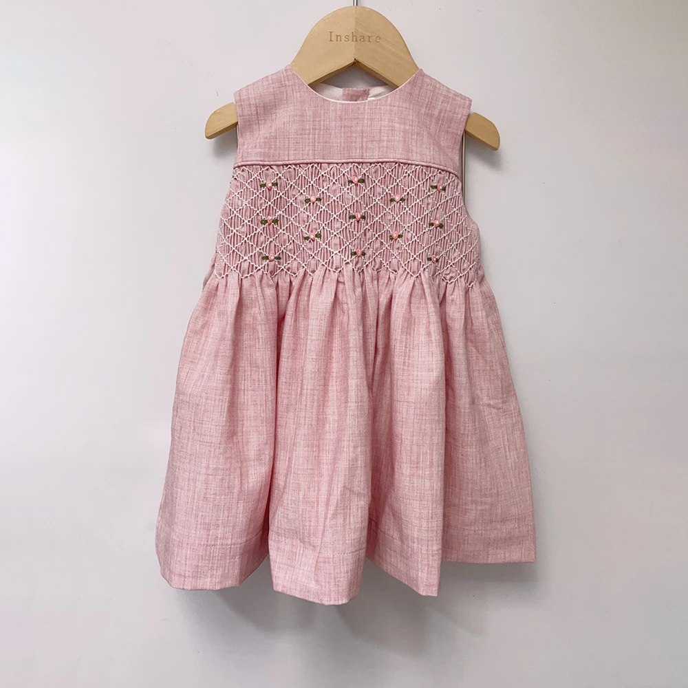 High End Boutique Baby Girl Vest Smocking Dress With Heavy Hand high-end-boutique-baby-girl-vest-smocking-dress-with-heavy-hand