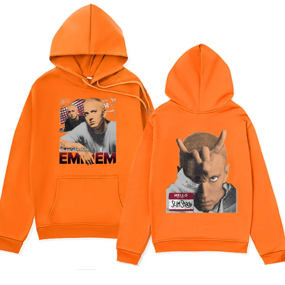 90s Vintage Rapper Eminem Graphic Printing Hoodies Men Women Harajuku Gothic Hooded Sweatshirt Long-sleeved Pullover Hoodie Male