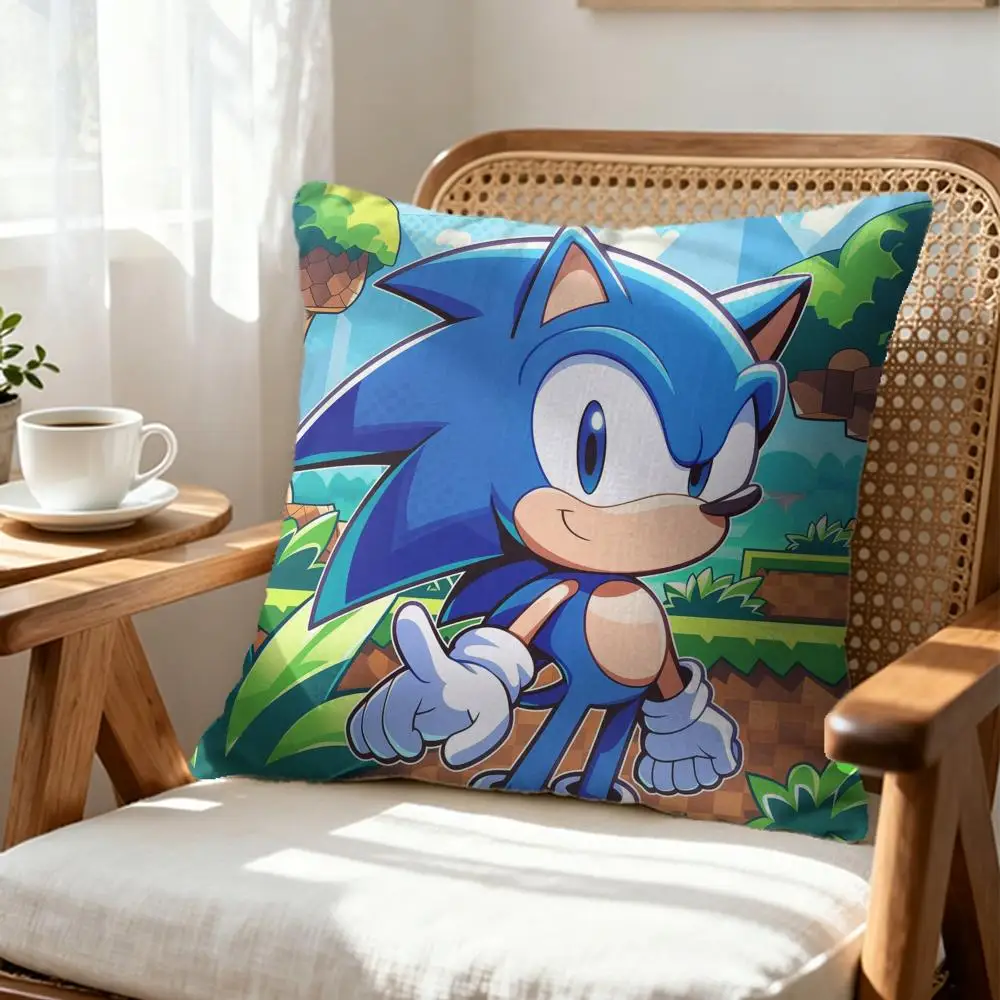 S-Sonic 쿠션 커버 편안한 쿠션 커버, 베개 커버, 소파 쿠션, 따뜻하고 독특한 홈 데코, 베개 커버