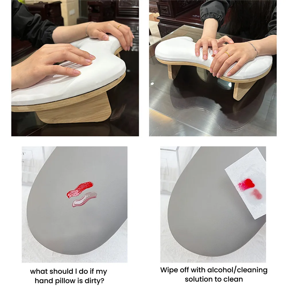 Tilt Manicure Cushion Two Hands Nail Art Hand Pillow Portable Removable Hand Rest For Nail Manicure Stand Armrest Pu Pillow nail art hand pillow