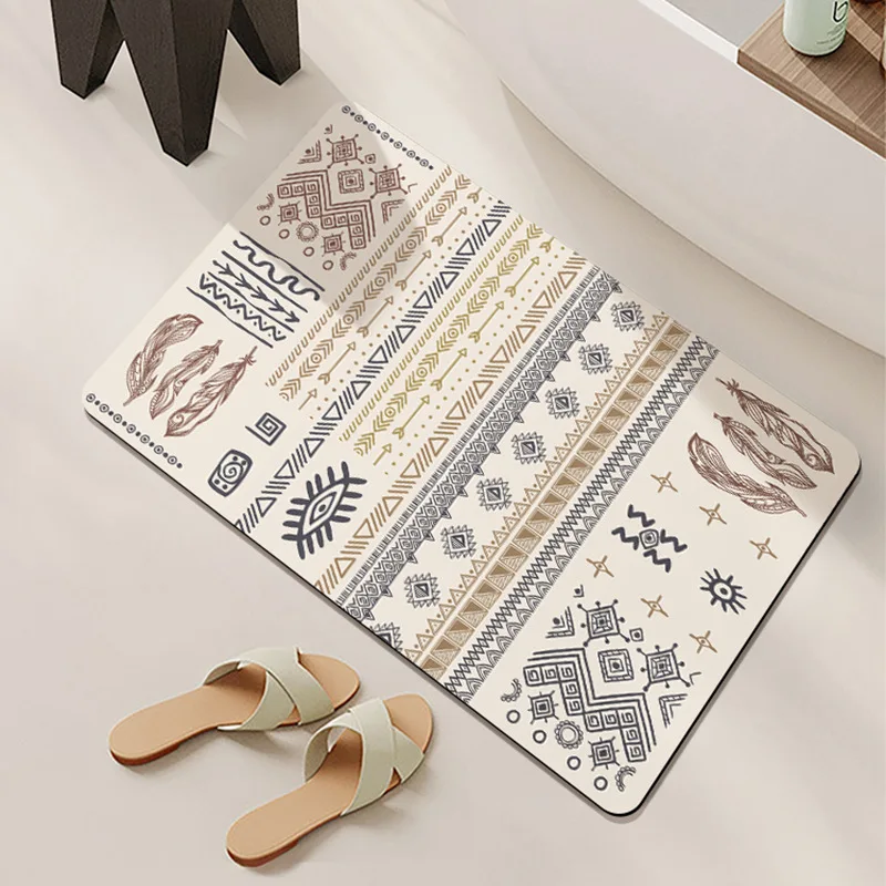 

Bathroom Modern Style Diatomite Rug Non-slip Water-absorbent Dirt-resistant Foot Mats Doorway Carpet Quick-drying Bath Mat