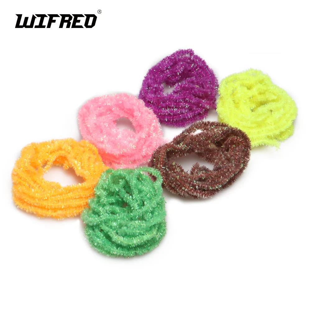 Wifreo 4M Fly Fishing Ice Dub Chenille Fly Tying Material For Saltwater Streamer Fly Woolly Bugger Trout Salmon Fishing Lures