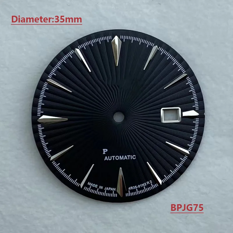 S 로고가 있는 비발광 다이얼, NH35 및 NH36 에 적합한 자동 기계식 무브먼트 액세서리, 직경 35mm