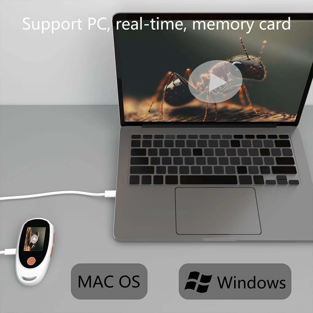 Portable Magnifying Glass for Kids Handheld Digital Microscope with 2.0 Inch IPS Color Screen, 8 Adjustable 3-Level LED Lights