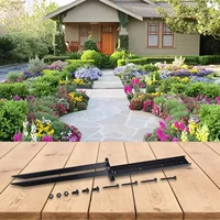 Kit Kit, Fence Post Anchor Repair Kit 2pcs Along With Reinforced Steel Piles Approx.15.6*15.7*2.4*2.2 Inches Black Bracket 1