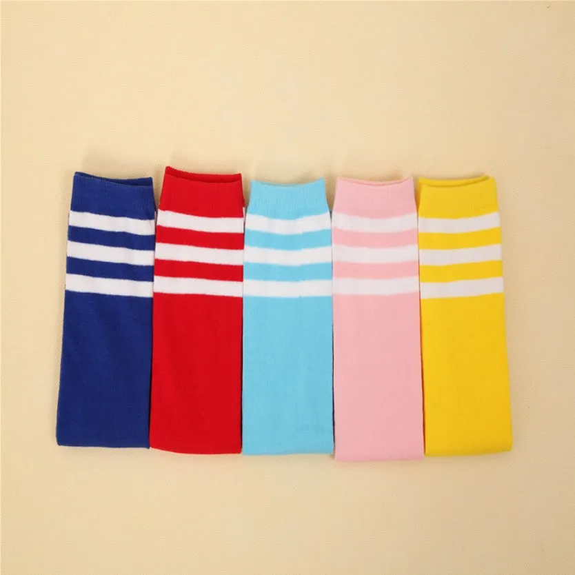 Kids Knee High Boys Sports Football Stripes Sock Girls School White Socks Children Skate Socks Baby Long Tube Leg Warm