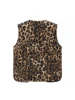 2024 New Women's Leopard Print Waistcoat Bowknot Front Sleeveless V-Neck Vest Casual Jacket Cardigan 2