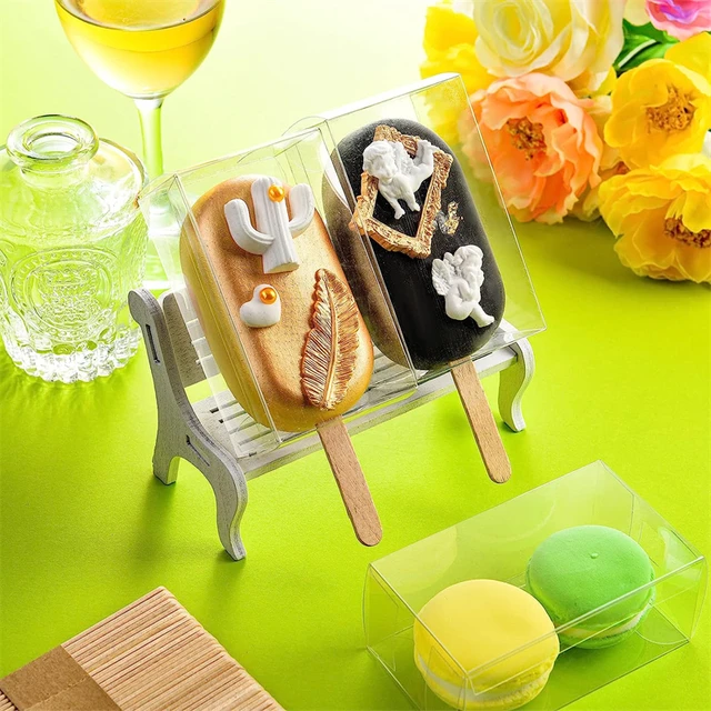 Ice Cream Chocolate Cake Boxes with Popsicle Stick Clear Plastic Folding  Packaging Box Transparent Cakesicle Boxes DIY Homemade - AliExpress