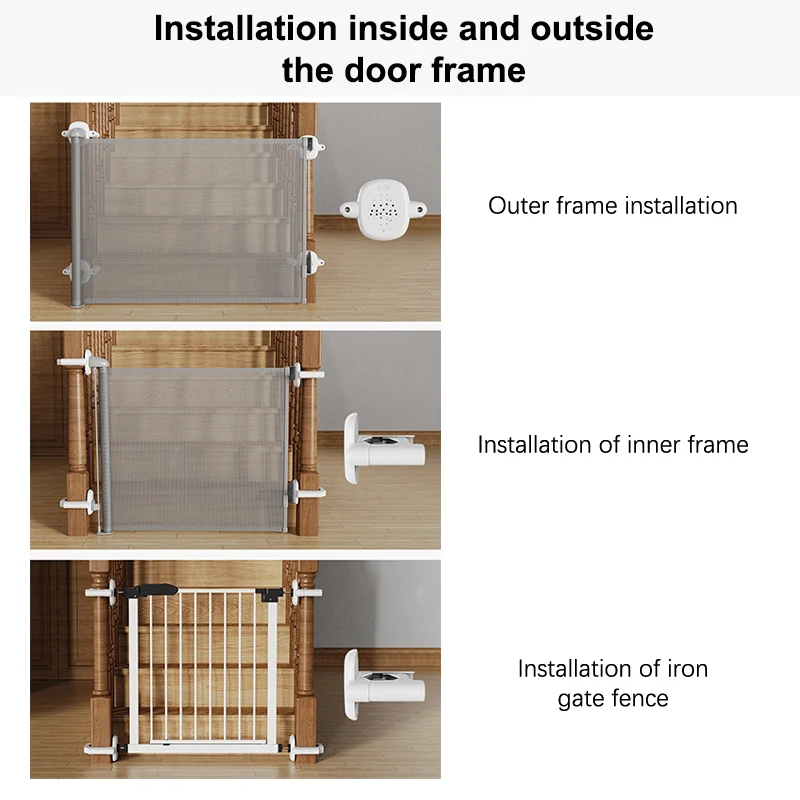 2 Pcs Baby Gate For Stairs Mounting Fittings Stair Banister Adapter Within 108mm Square Or Round Stair Railing