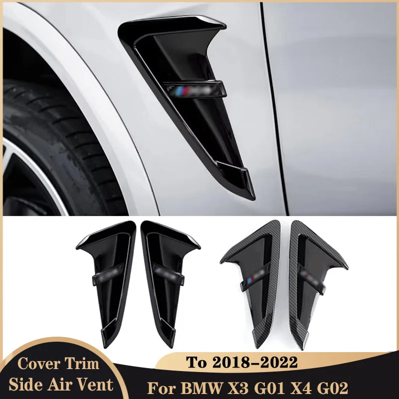 2Pcs/set ABS Car Front Fender Side Air Vent Cover Trim Car-styling for BMW X3 G01 X4 G02 Shark Gills Car Accessories