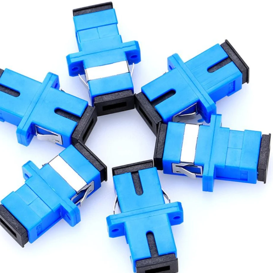 SC APC UPC 100pcs Fiber Flange Simplex Single-mode Fiber Optic Adapter SC Optical Fiber Coupler  SC Connector  Factory price