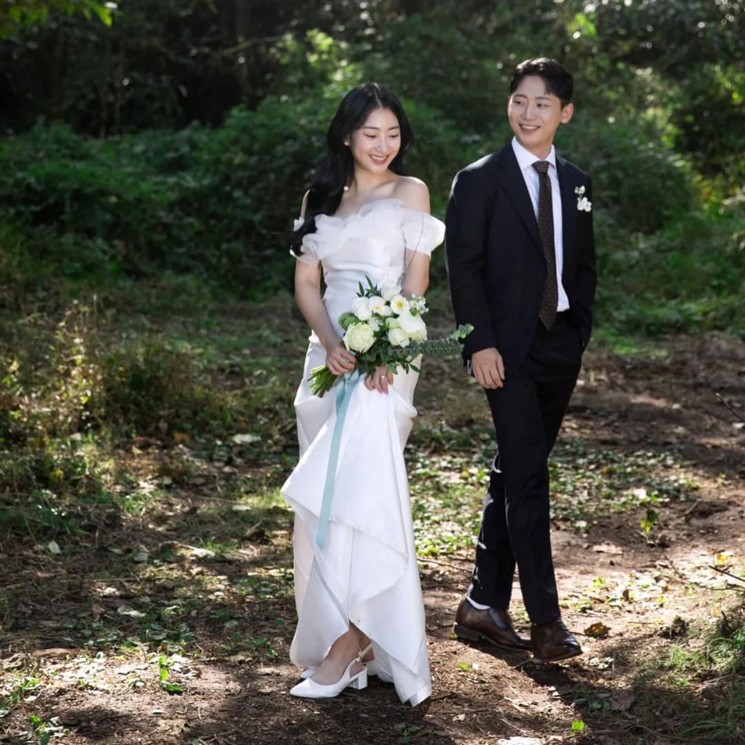 

OEING Off Shoulder Luxury Formal Wedding Dresses Pleat Simple Short Sleeves 프롬드레스 Floor Length Elegant Bride Gowns Party Women