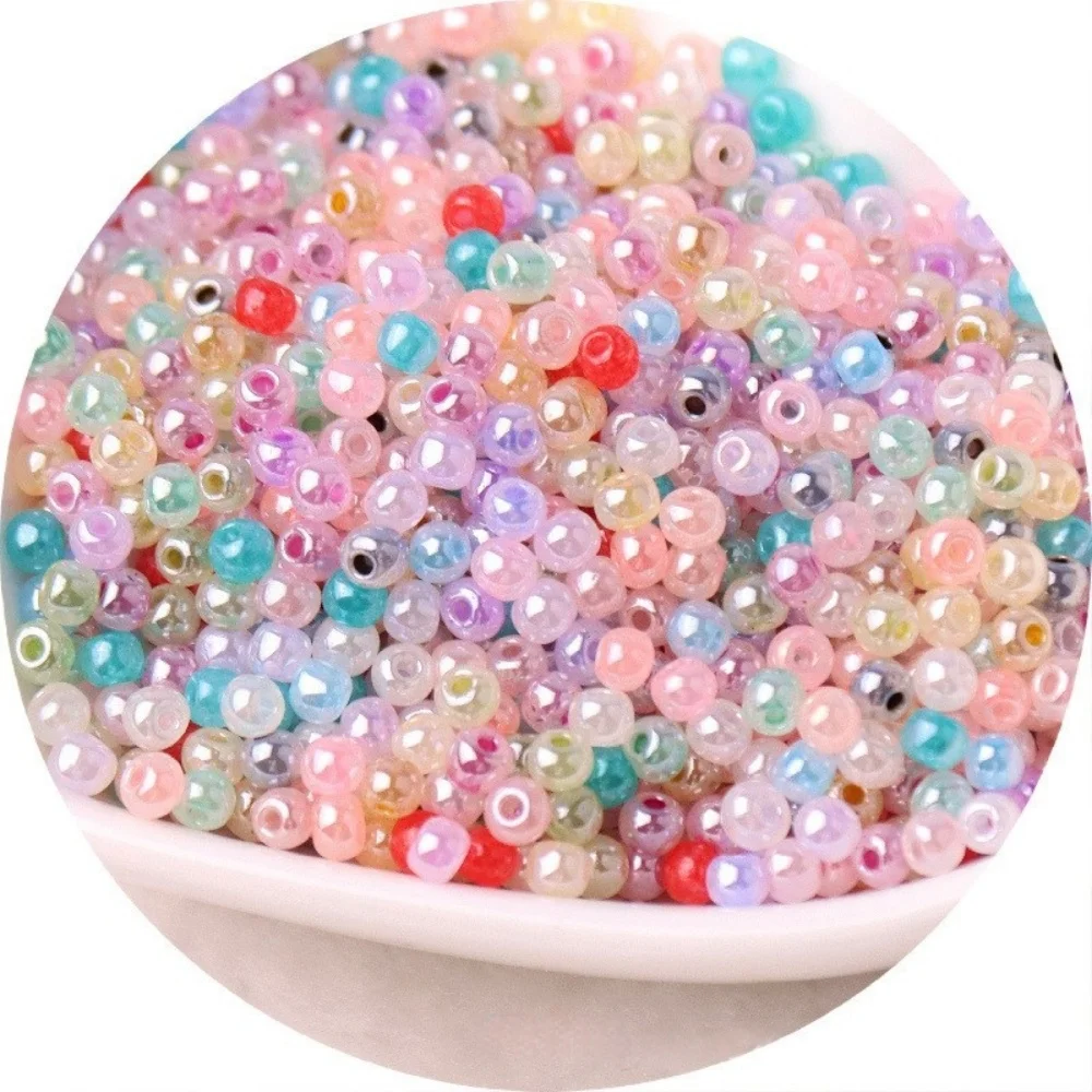 2/3/4mm 모조 체코 크림 모조 옥 얼음 씨앗 유리 쌀 비즈 슈퍼 유니폼 DIY 수제 보석 팔찌 비즈