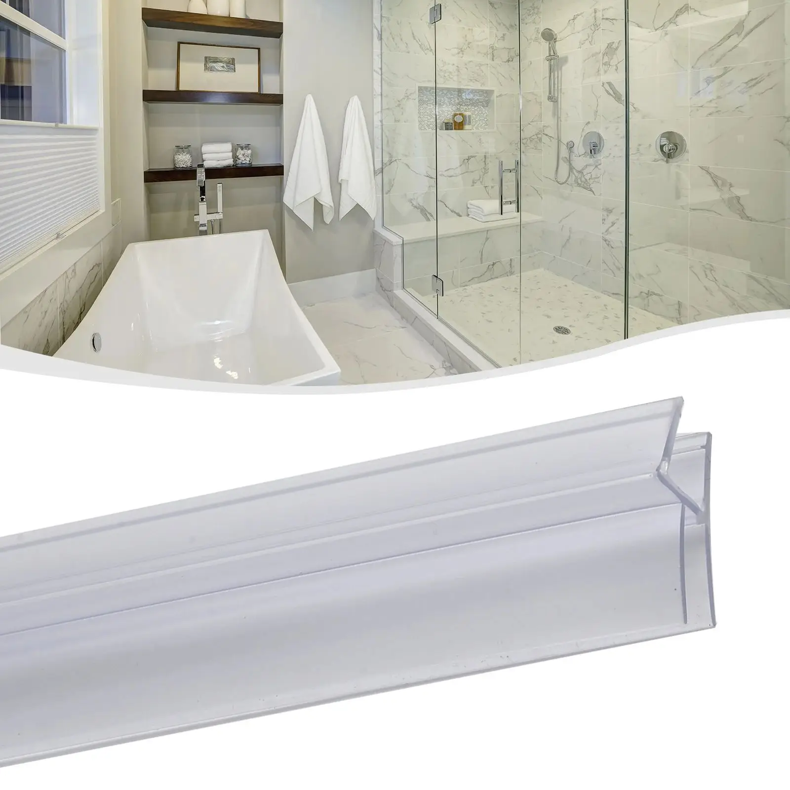 2Pcs Shower Door Seal Bath Shower Strip Seal Or Screens Doors 4-6mm Glass Seals Gaps Home Improvement