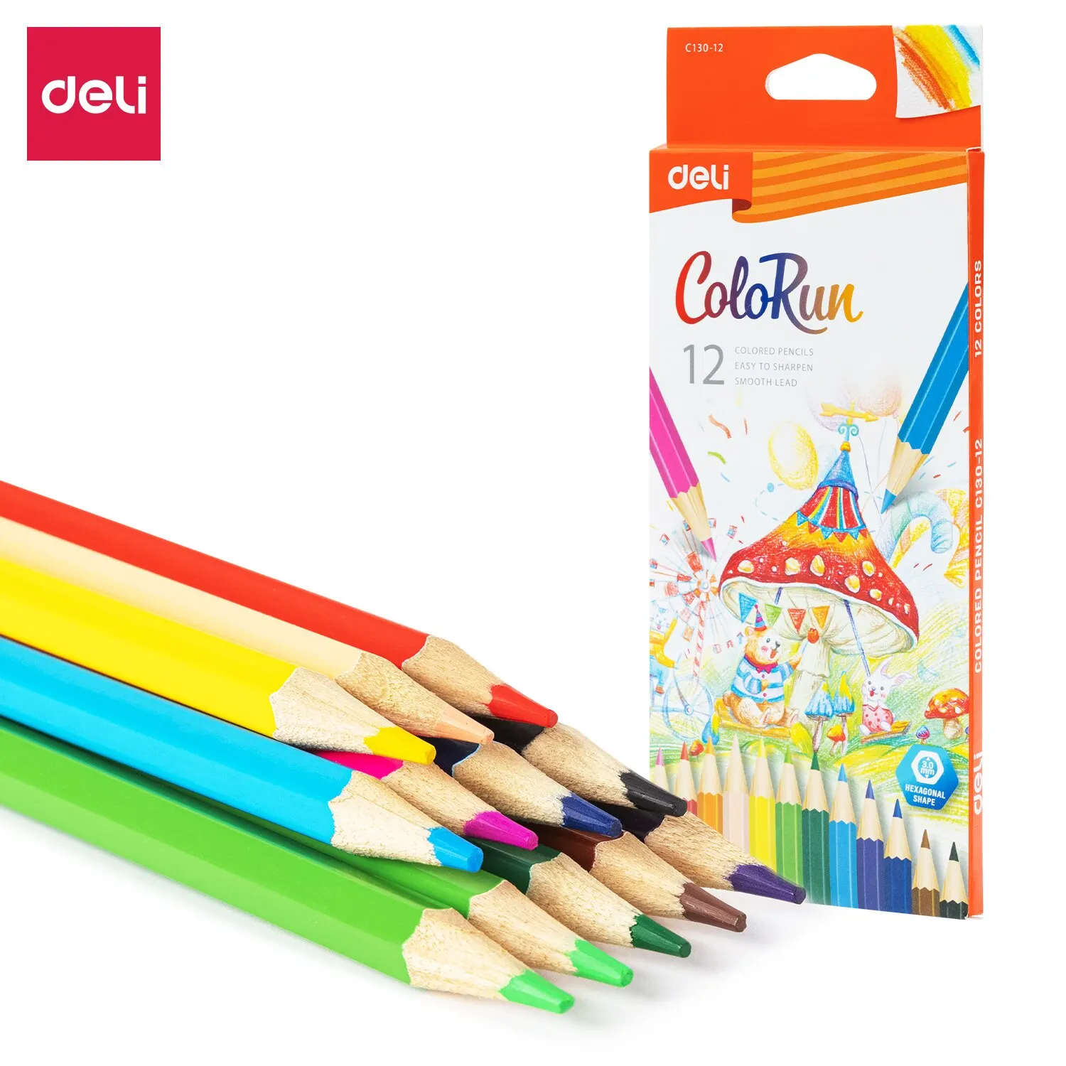 Deli Colour Kids 12 Jumbo Colour Pencils EC00600