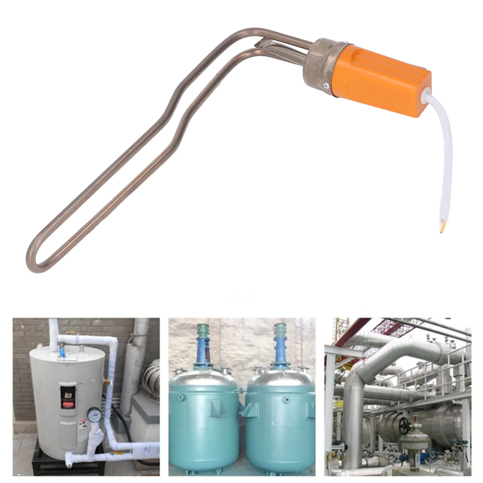 Pool Water Heater Water Heater Heating Rod Solar Heating Rod 220V 1500W Bottom Mounting Scale Prevention Type for Swimming Pool