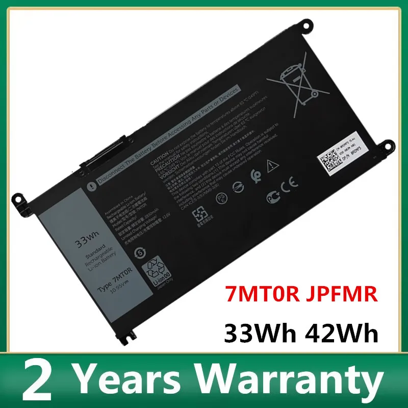 

7MT0R JPFMR Аккумулятор для ноутбука DELL Chromebook 3100 3400 Inspiron 14 5000 5488 5493 5593 15-5593 11,4 V 42Wh