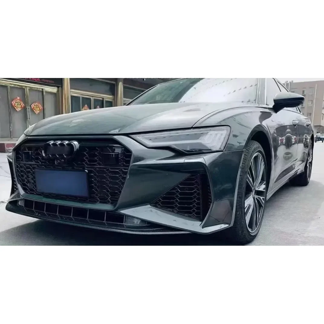 

Полипропиленовый материал, комплект кузова автомобиля для Audi A6 до rs6 2019-2022, автомобильные аксессуары со стандартным передним бампером, с решеткой, передняя губа