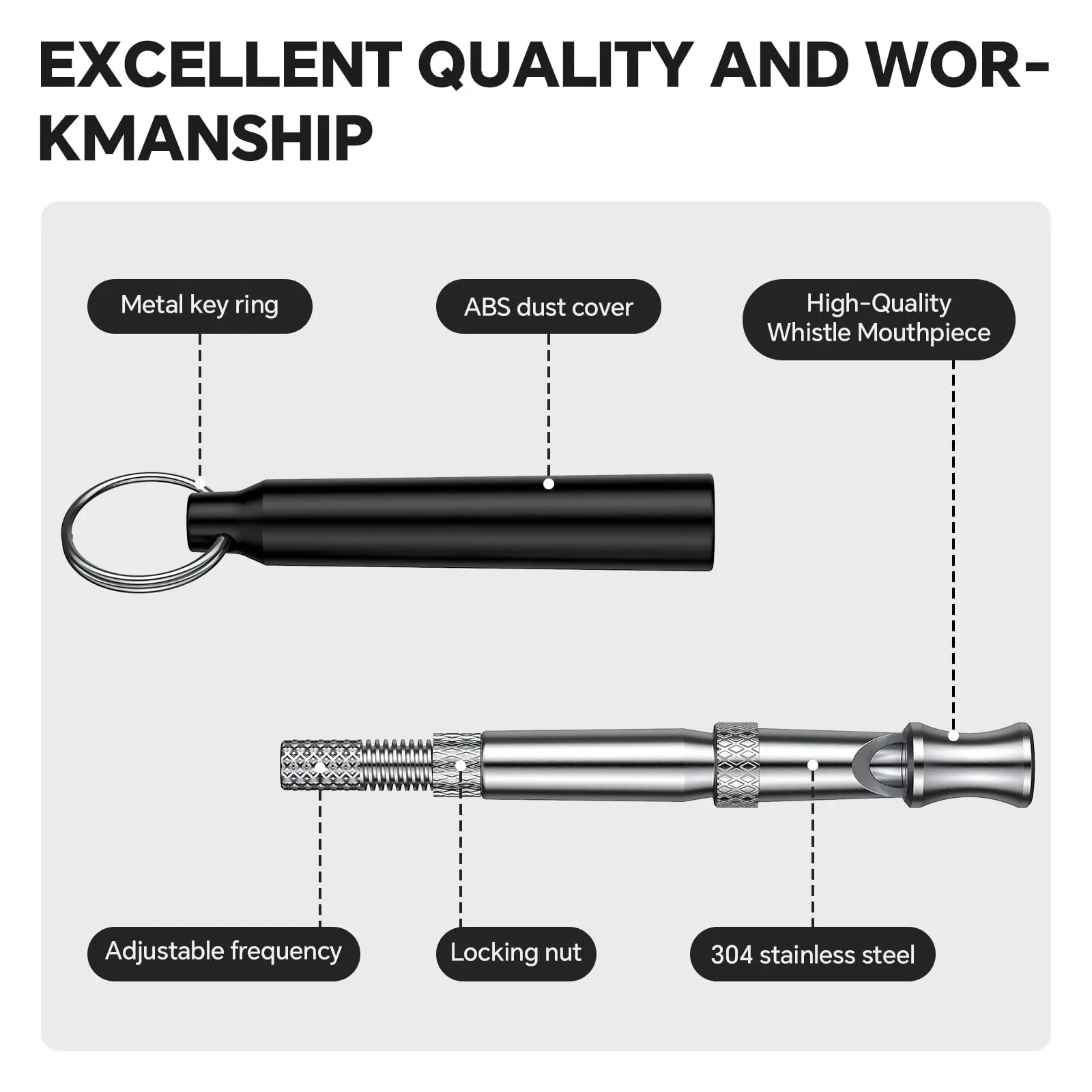 Dog Whistle,Dog Training Whistle with Lanyard,2 Pcs Adjustable Ultrasonic Silent Dog Recall Whistles,Whistle to Stop Barking