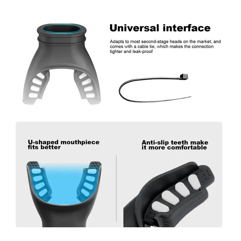 Scuba Diving Mouthpiece Replacement Regulator Thermoplastic Snorkel Mouthpiece Universal Scuba Accessories Diving Equipment