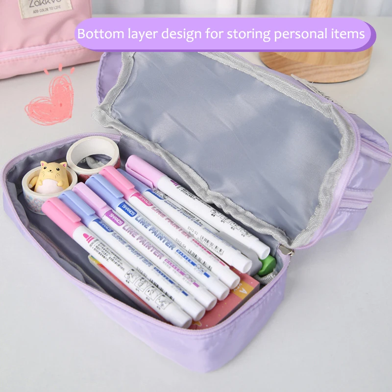 Pencil cases 5 Layer Kawaii Handle Pen Box Students Large Capacity Storage Makeup Organizer School Supplies Office Stationary