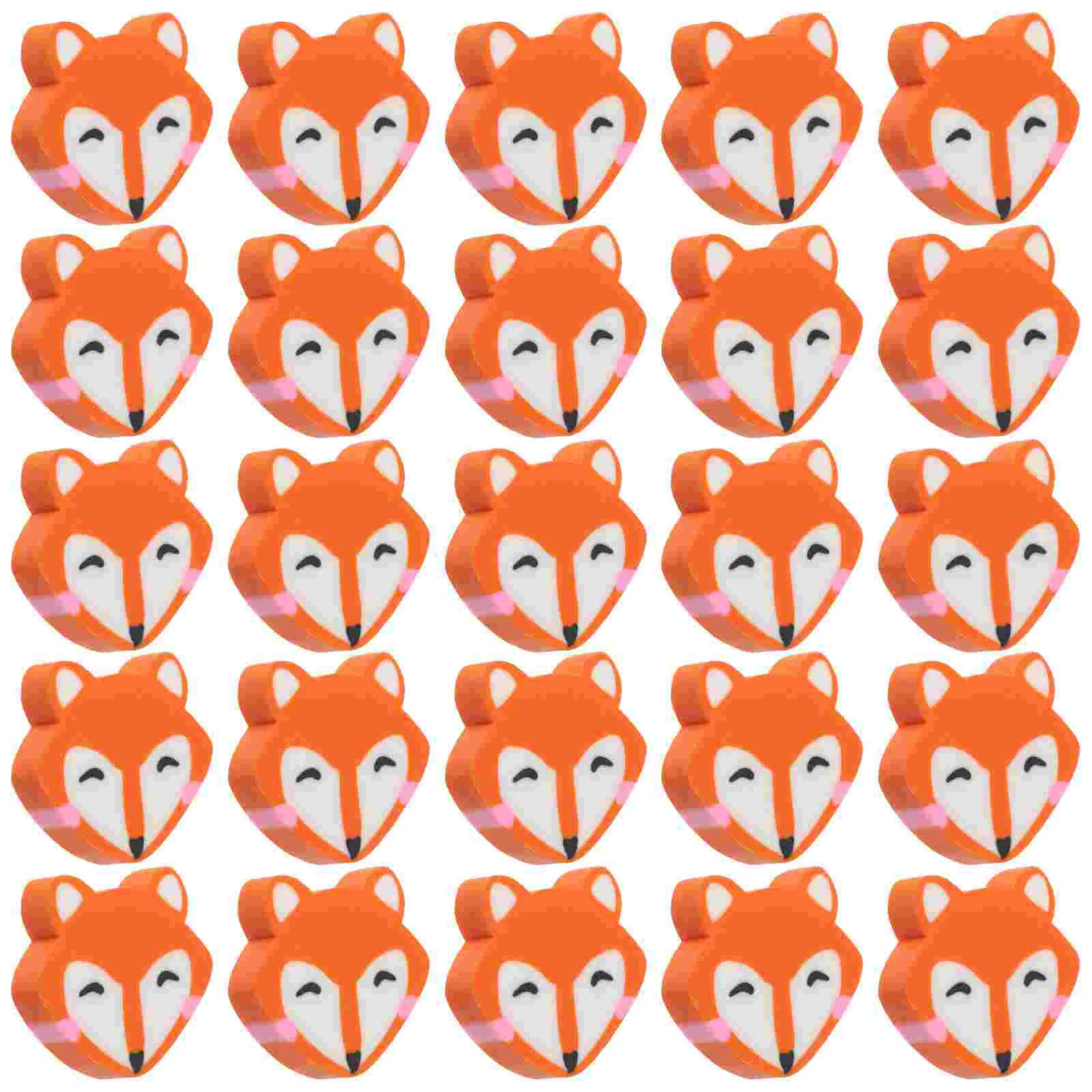 50 Pcs Little Fox Eraser School Students Birthday Stationery Classroom Rewards Drawing Pencil Erasers Stationery Accessory pencil eraser