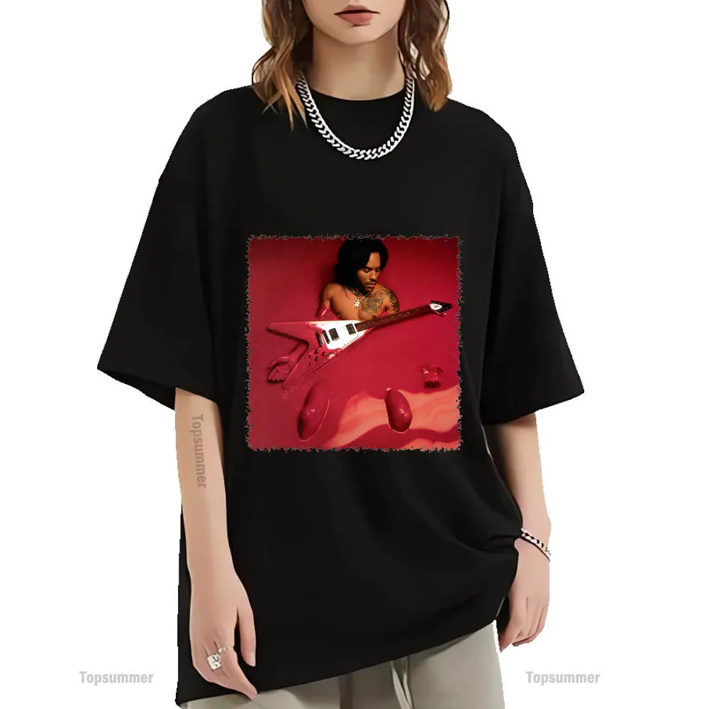 

Baptism Album T-Shirt Lenny Kravitz Tour T Shirt Male Pop Trend Black T Shirts Female Cotton Tee