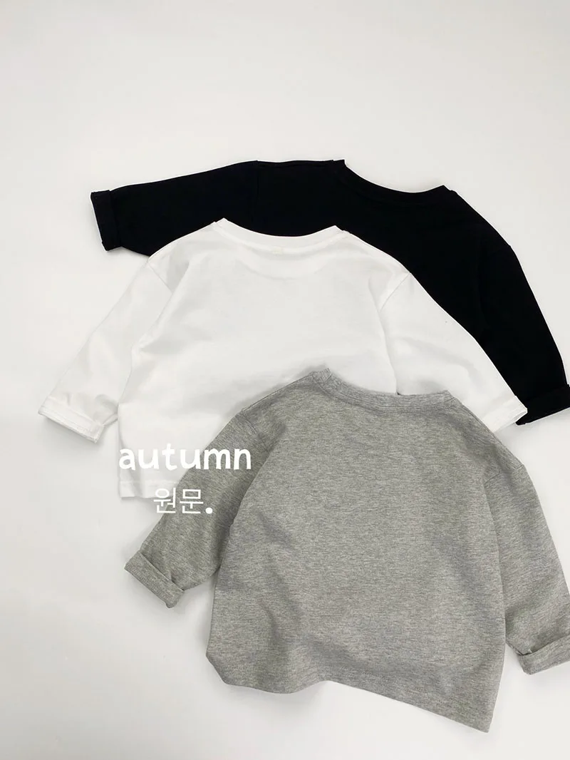 Girls Autumn Thin Solid Color Kids Undershirts