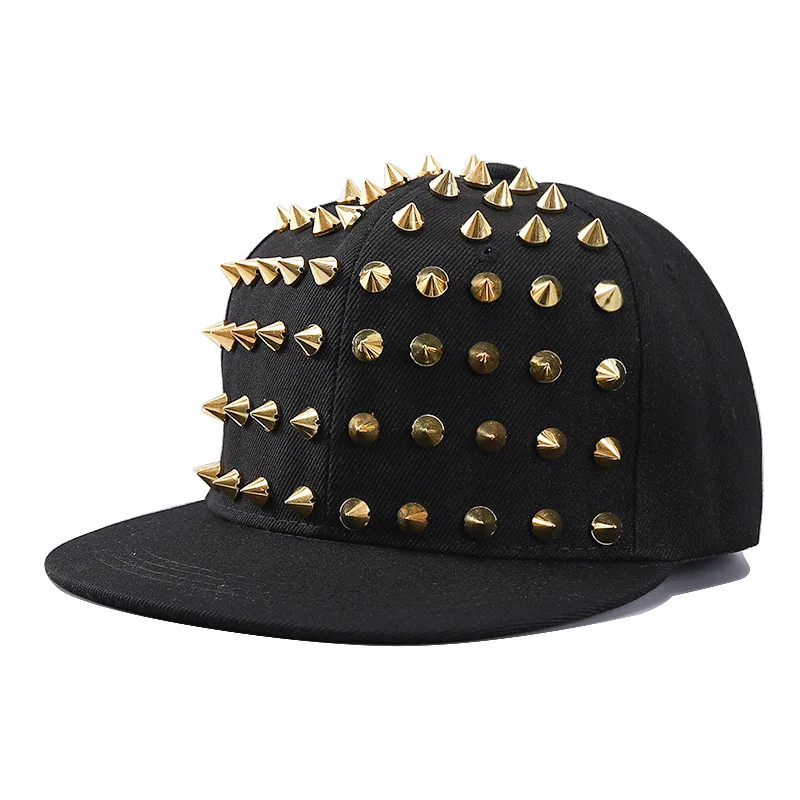 Unisex Punk Studded Baseball Hip-Hop Hat Adjustable Snapback Spike Rivet Stud Cap